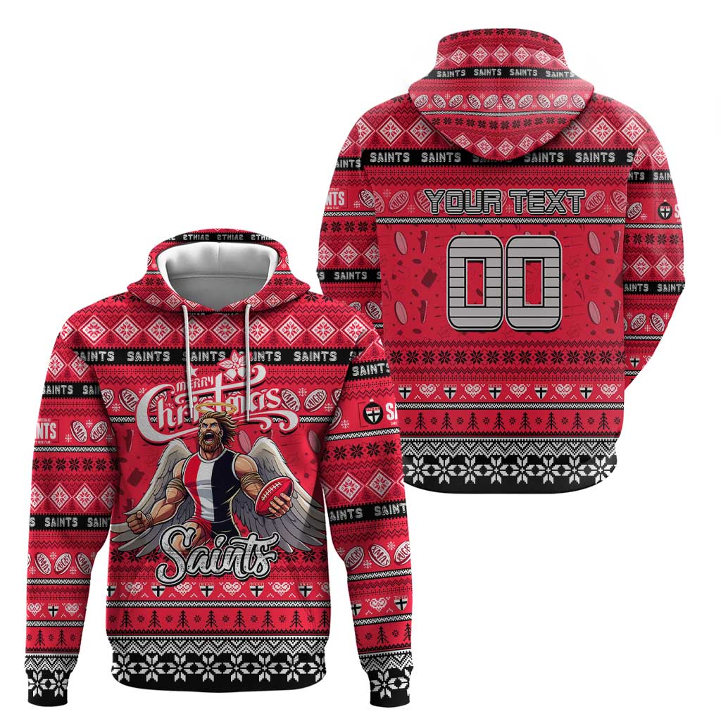 Personalized Saints Football Xmas Hoodie Australia AFL Mascot - Vibe Hoodie Shop