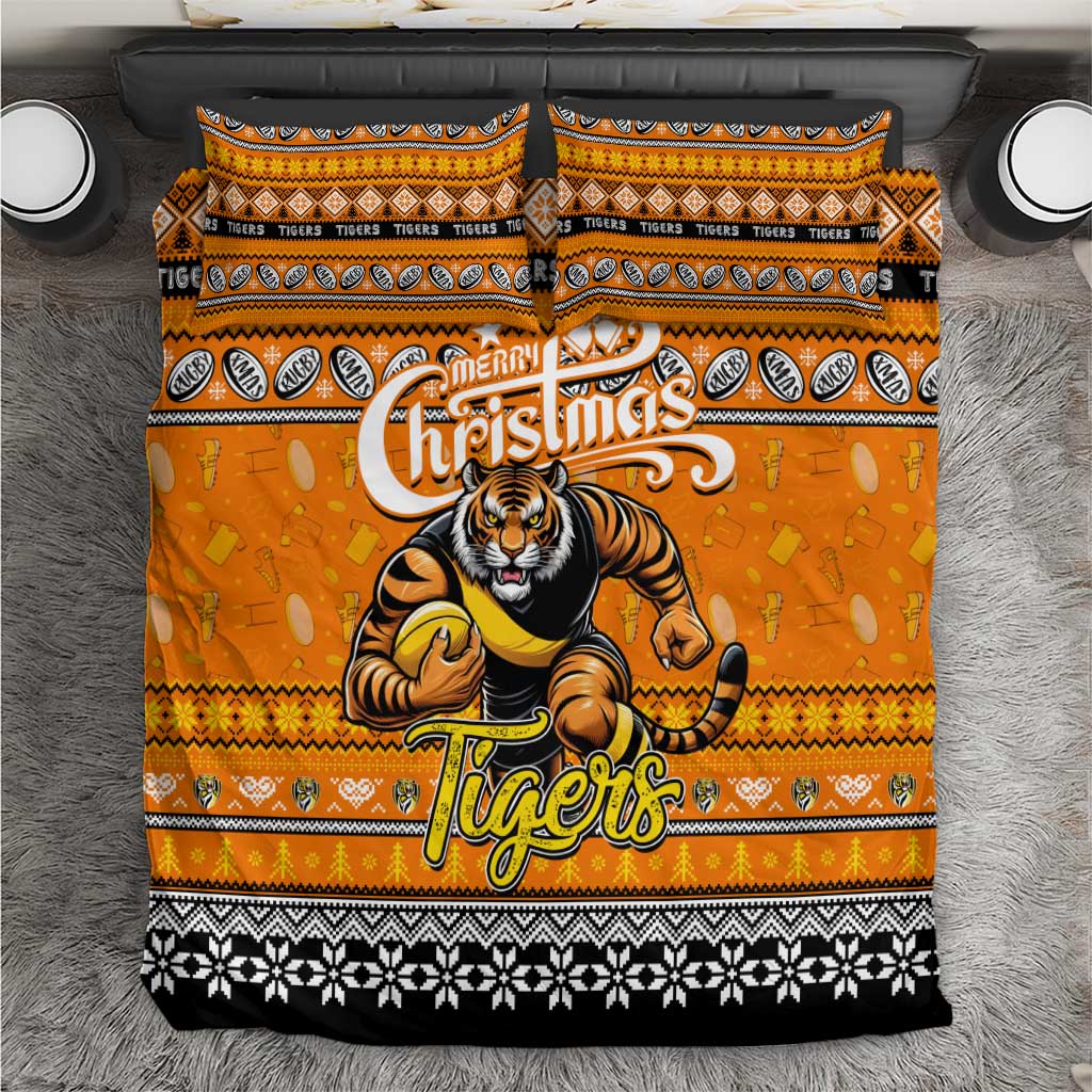 Tigers Football Xmas Bedding Set Australia AFL Mascot - Vibe Hoodie Shop