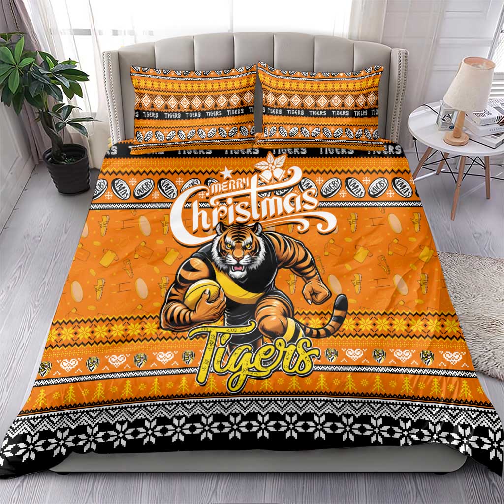 Tigers Football Xmas Bedding Set Australia AFL Mascot - Vibe Hoodie Shop