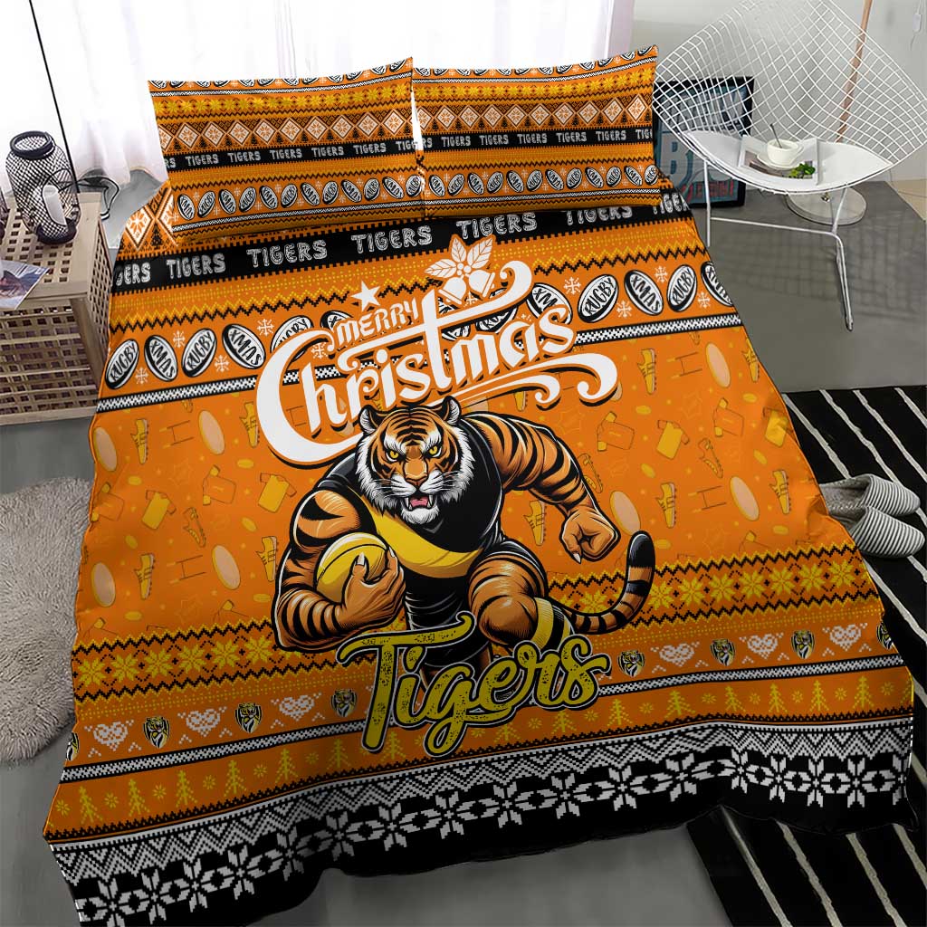 Tigers Football Xmas Bedding Set Australia AFL Mascot - Vibe Hoodie Shop