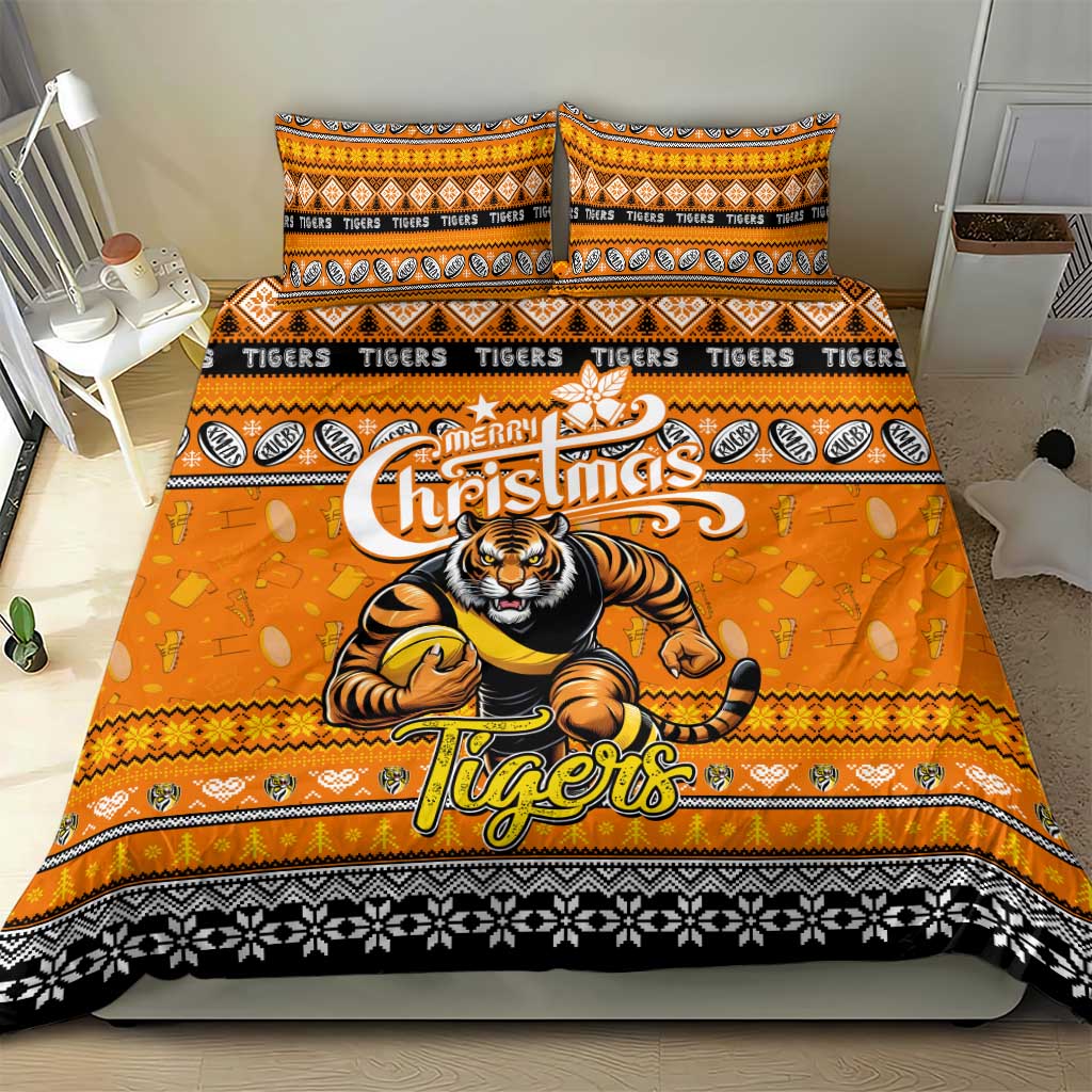Tigers Football Xmas Bedding Set Australia AFL Mascot - Vibe Hoodie Shop