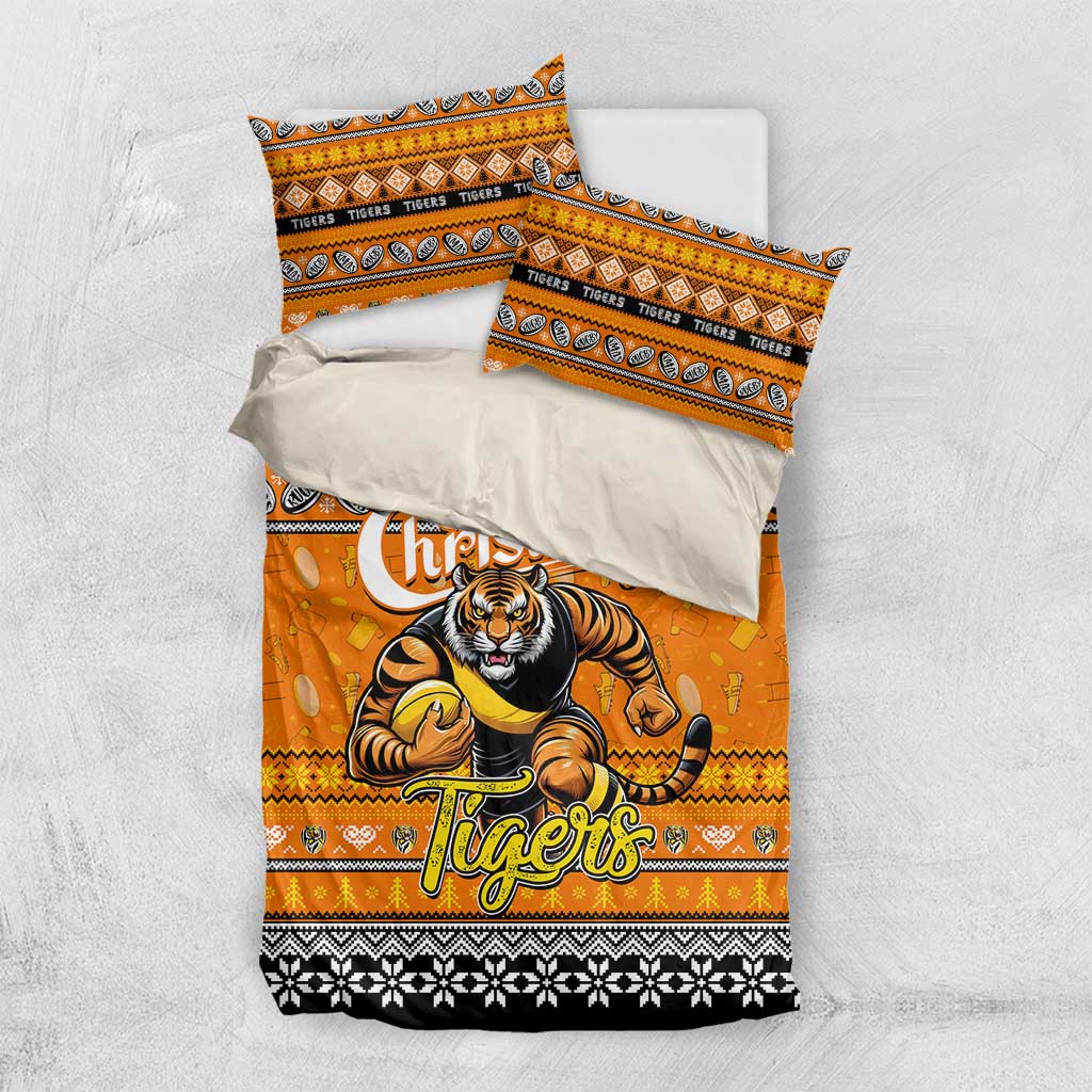 Tigers Football Xmas Bedding Set Australia AFL Mascot - Vibe Hoodie Shop