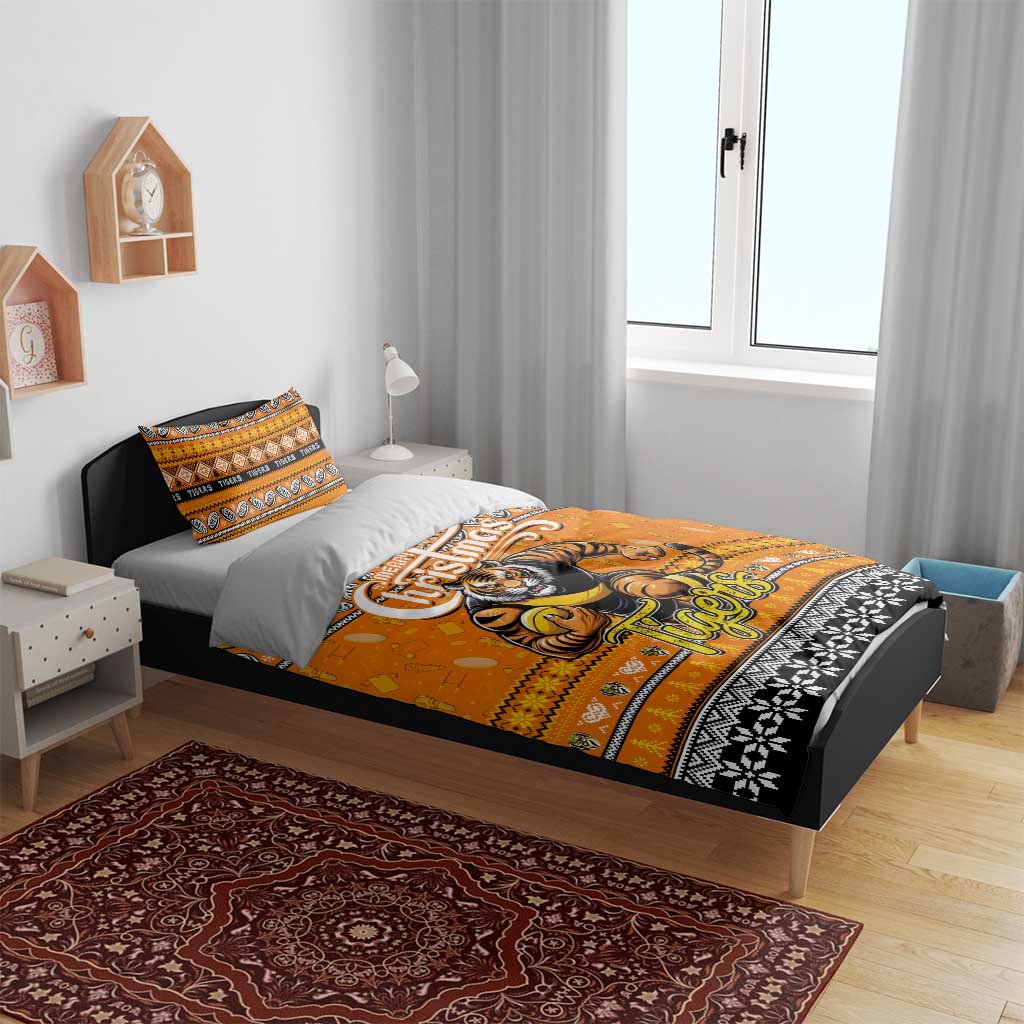 Tigers Football Xmas Bedding Set Australia AFL Mascot - Vibe Hoodie Shop