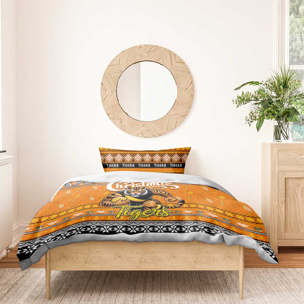 Tigers Football Xmas Bedding Set Australia AFL Mascot - Vibe Hoodie Shop