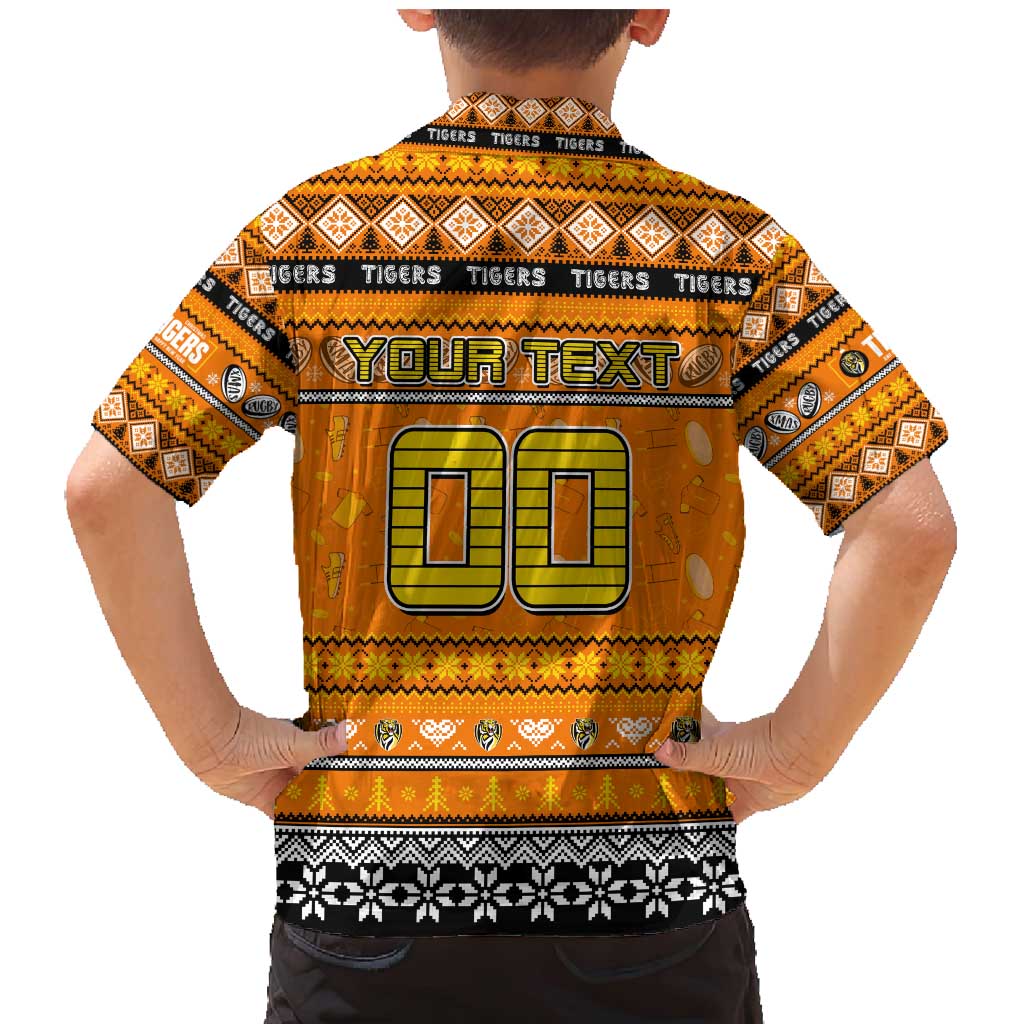 Personalized Tigers Rugby Xmas Family Matching Mermaid Dress and Hawaiian Shirt Australia AFL Mascot