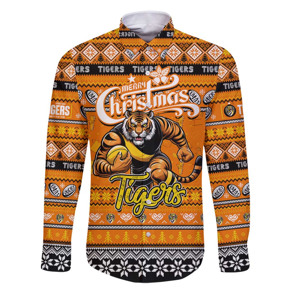 Personalized Tigers Rugby Xmas Family Matching Puletasi and Hawaiian Shirt Australia AFL Mascot