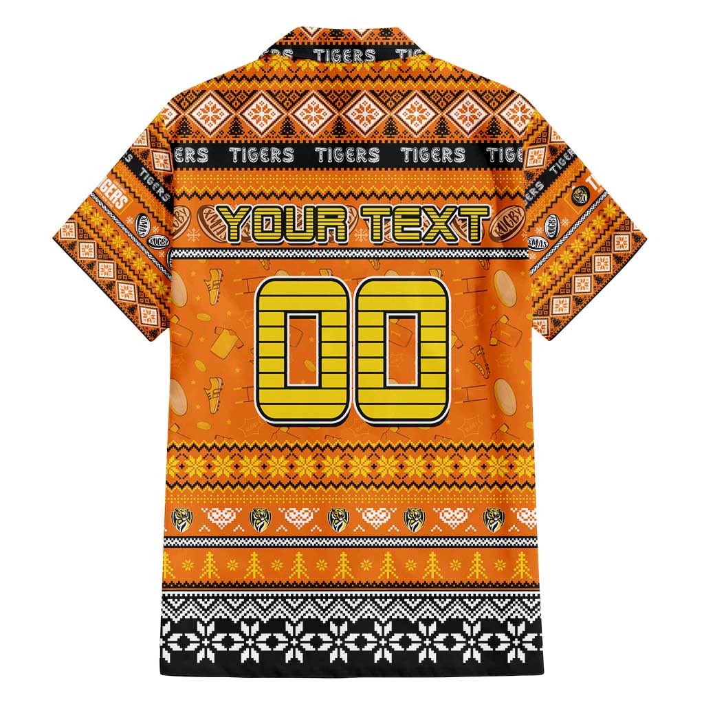 Personalized Tigers Rugby Xmas Family Matching Summer Maxi Dress and Hawaiian Shirt Australia AFL Mascot