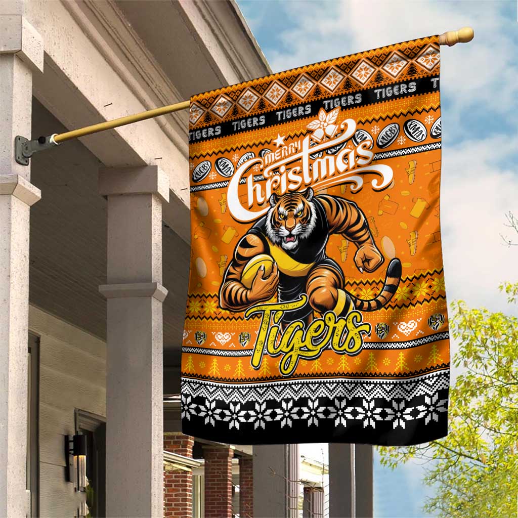 Tigers Football Xmas Garden Flag Australia AFL Mascot - Vibe Hoodie Shop