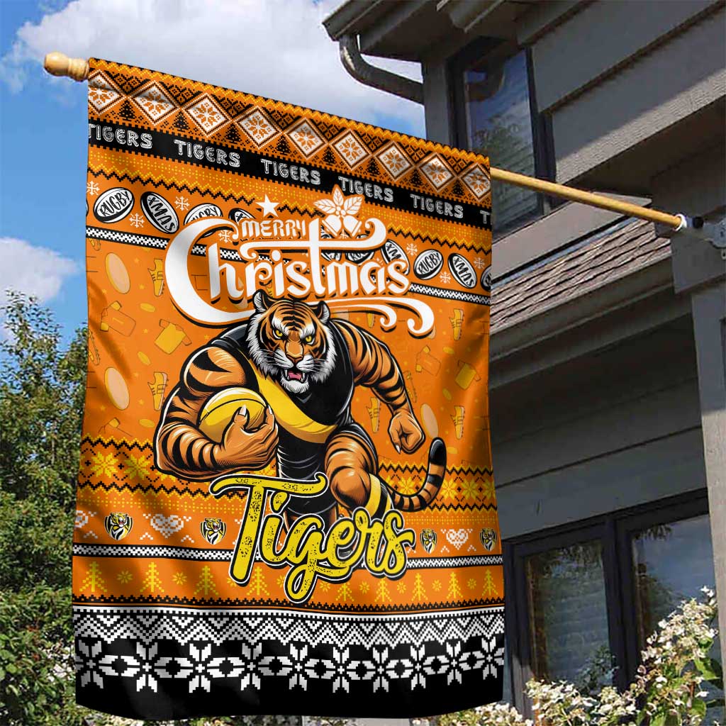 Tigers Football Xmas Garden Flag Australia AFL Mascot - Vibe Hoodie Shop