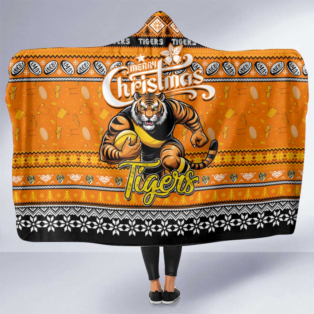 Tigers Football Xmas Hooded Blanket Australia AFL Mascot
