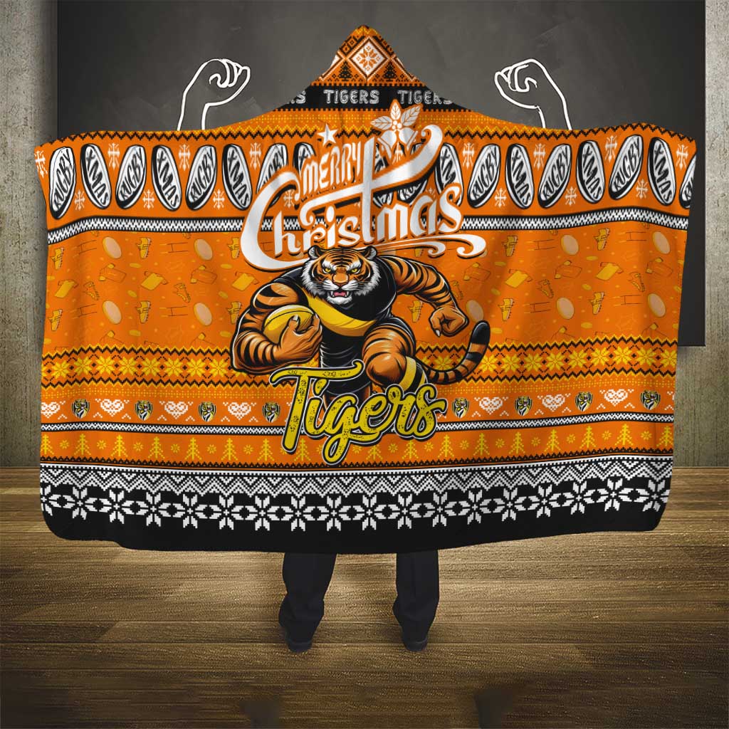 Tigers Football Xmas Hooded Blanket Australia AFL Mascot