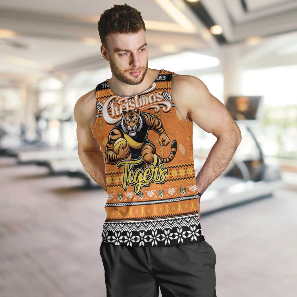 Personalized Tigers Football Xmas Men Tank Top Australia AFL Mascot - Vibe Hoodie Shop
