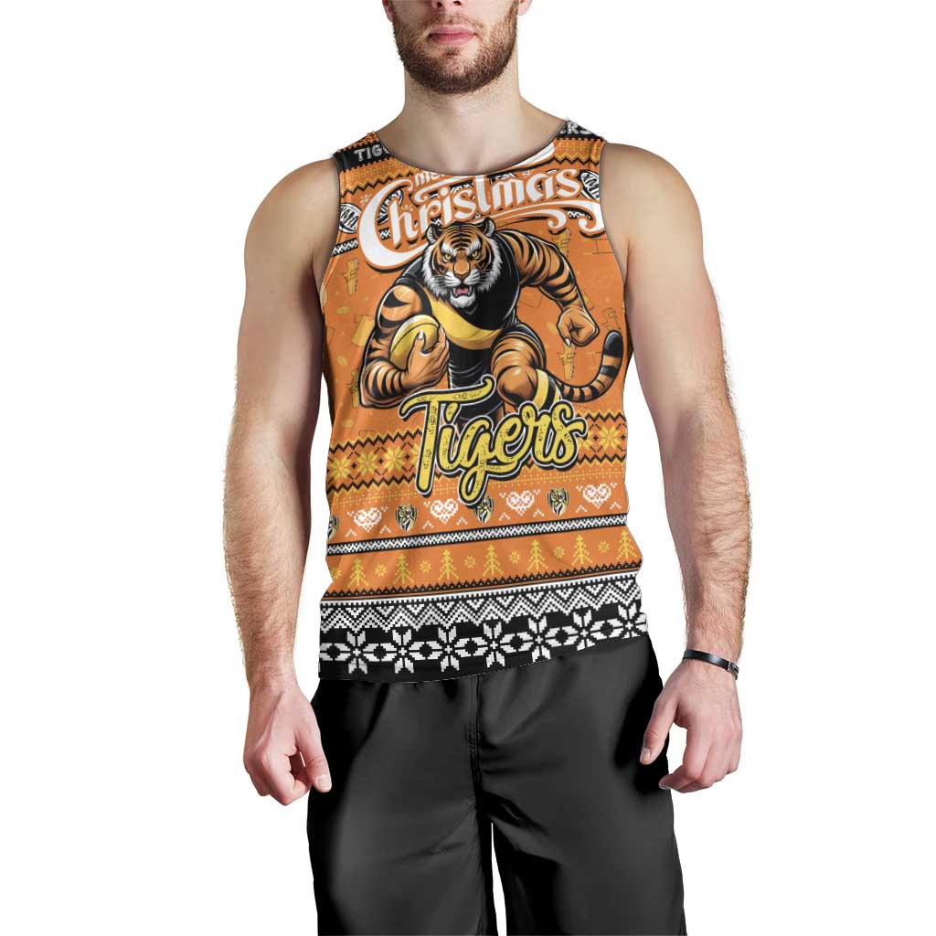 Personalized Tigers Football Xmas Men Tank Top Australia AFL Mascot - Vibe Hoodie Shop