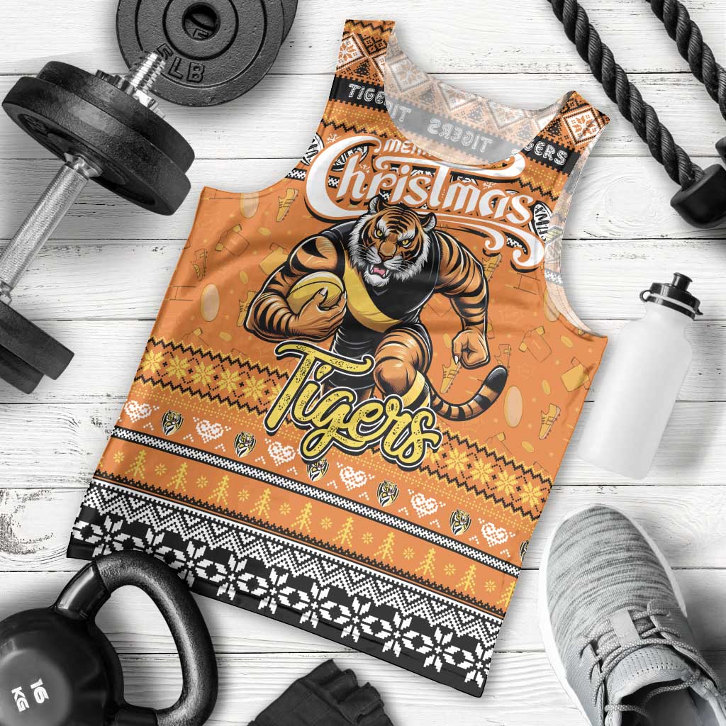 Personalized Tigers Football Xmas Men Tank Top Australia AFL Mascot - Vibe Hoodie Shop