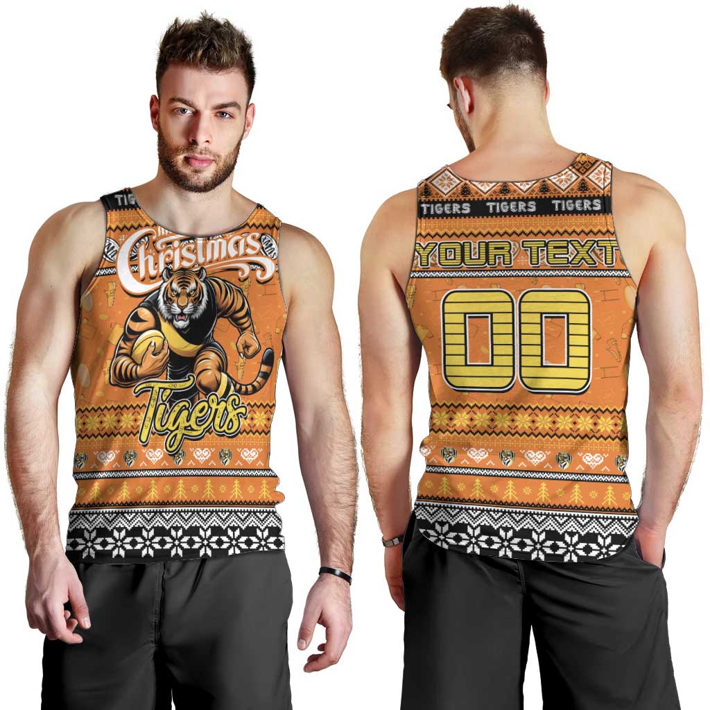 Personalized Tigers Football Xmas Men Tank Top Australia AFL Mascot - Vibe Hoodie Shop