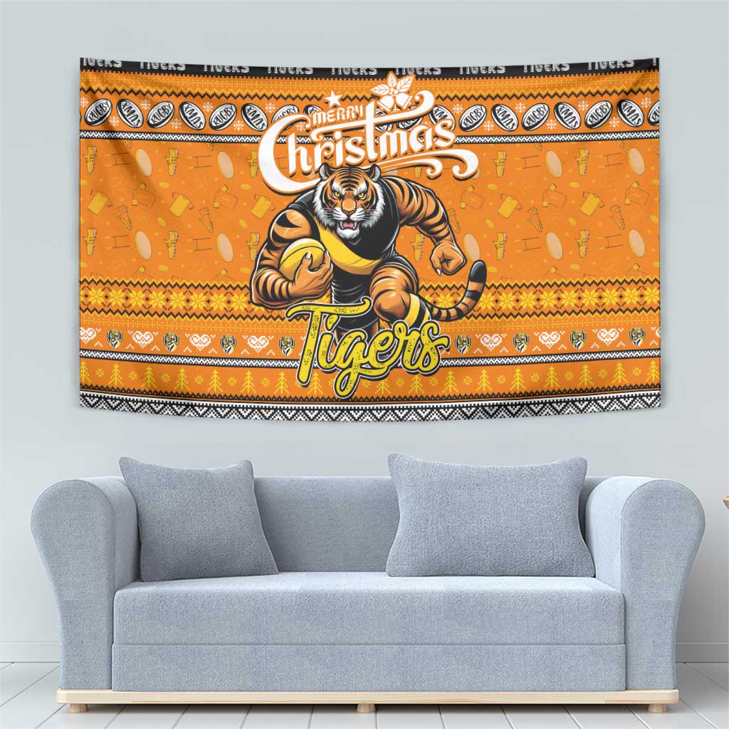 Tigers Football Xmas Tapestry Australia AFL Mascot - Vibe Hoodie Shop