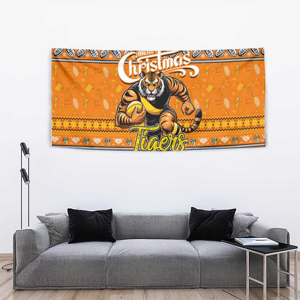 Tigers Football Xmas Tapestry Australia AFL Mascot - Vibe Hoodie Shop