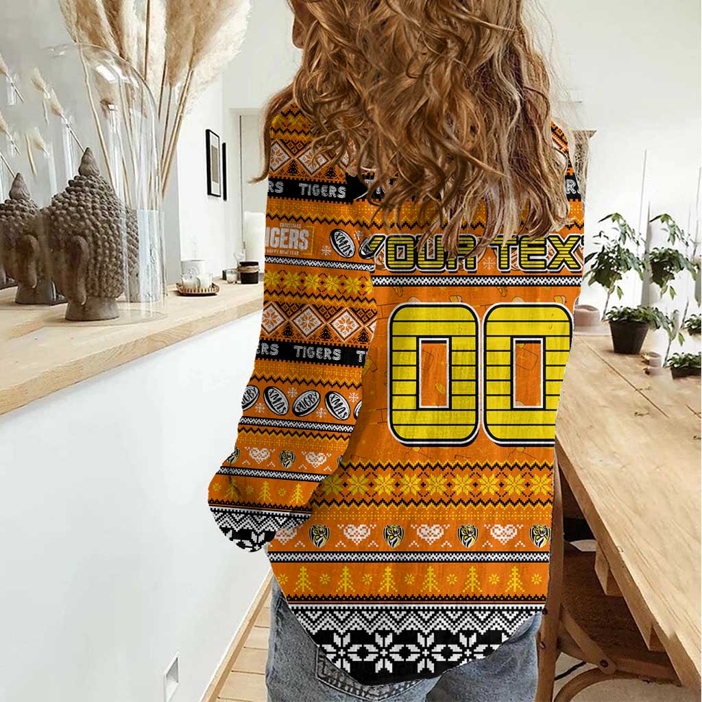 Personalized Tigers Football Xmas Women Casual Shirt Australia AFL Mascot - Vibe Hoodie Shop