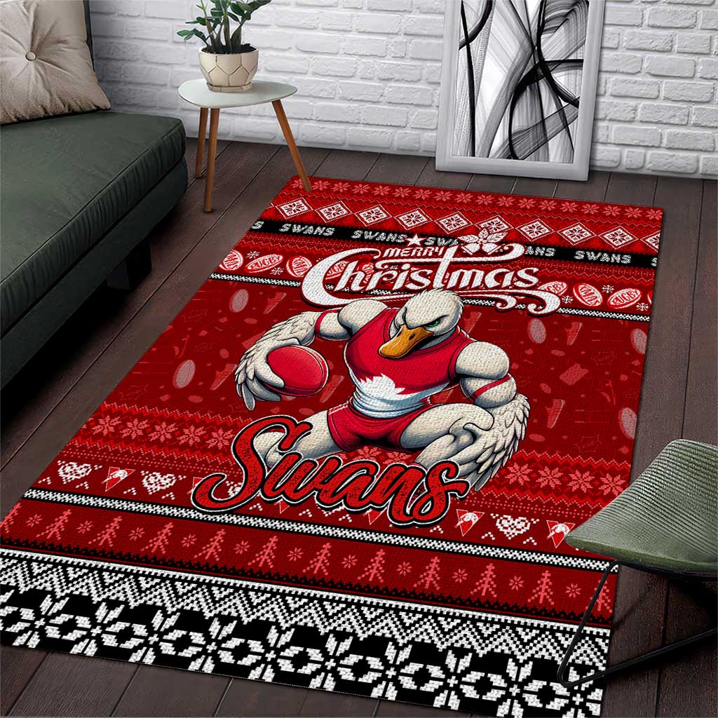 Swans Football Xmas Area Rug Australia AFL Mascot - Vibe Hoodie Shop