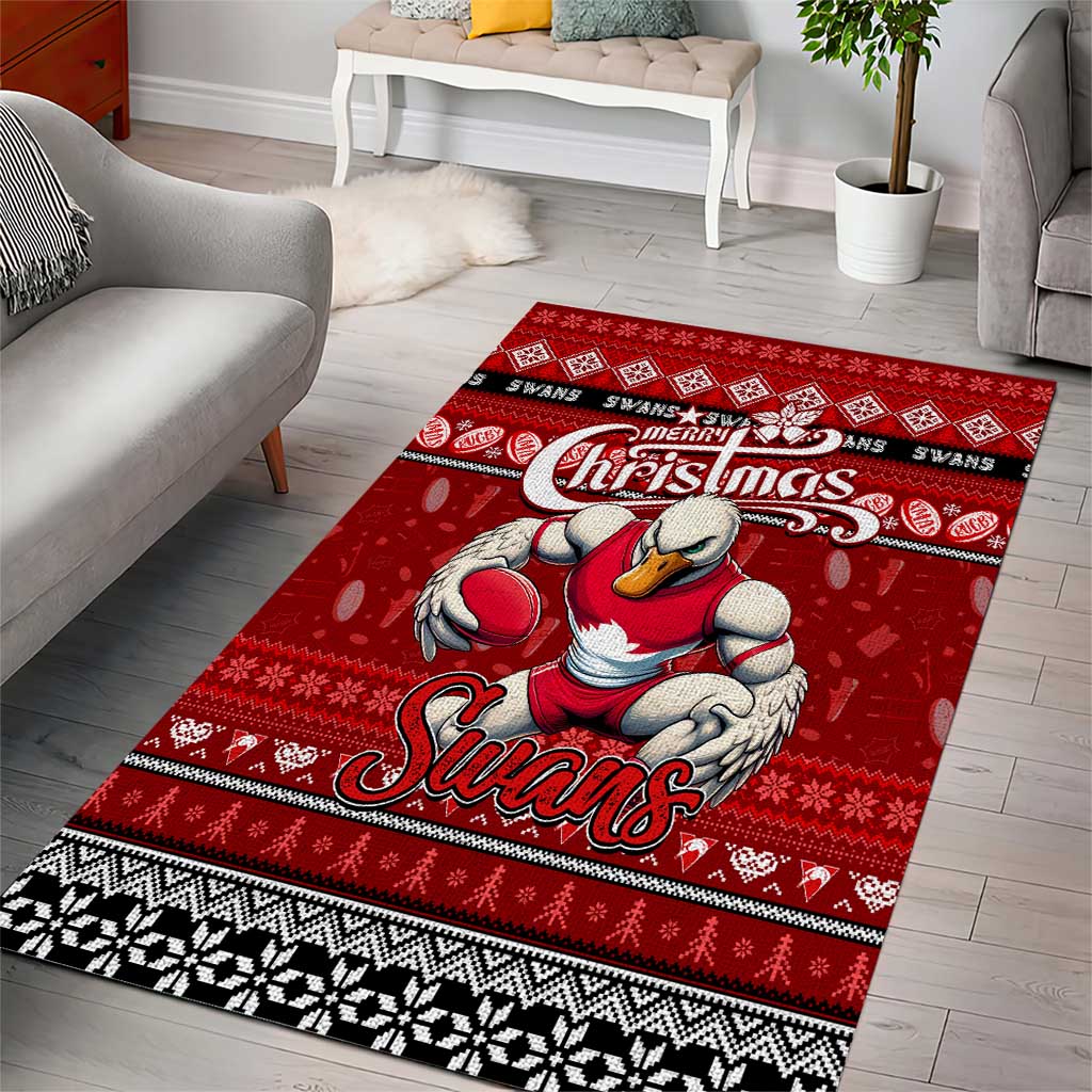 Swans Football Xmas Area Rug Australia AFL Mascot - Vibe Hoodie Shop