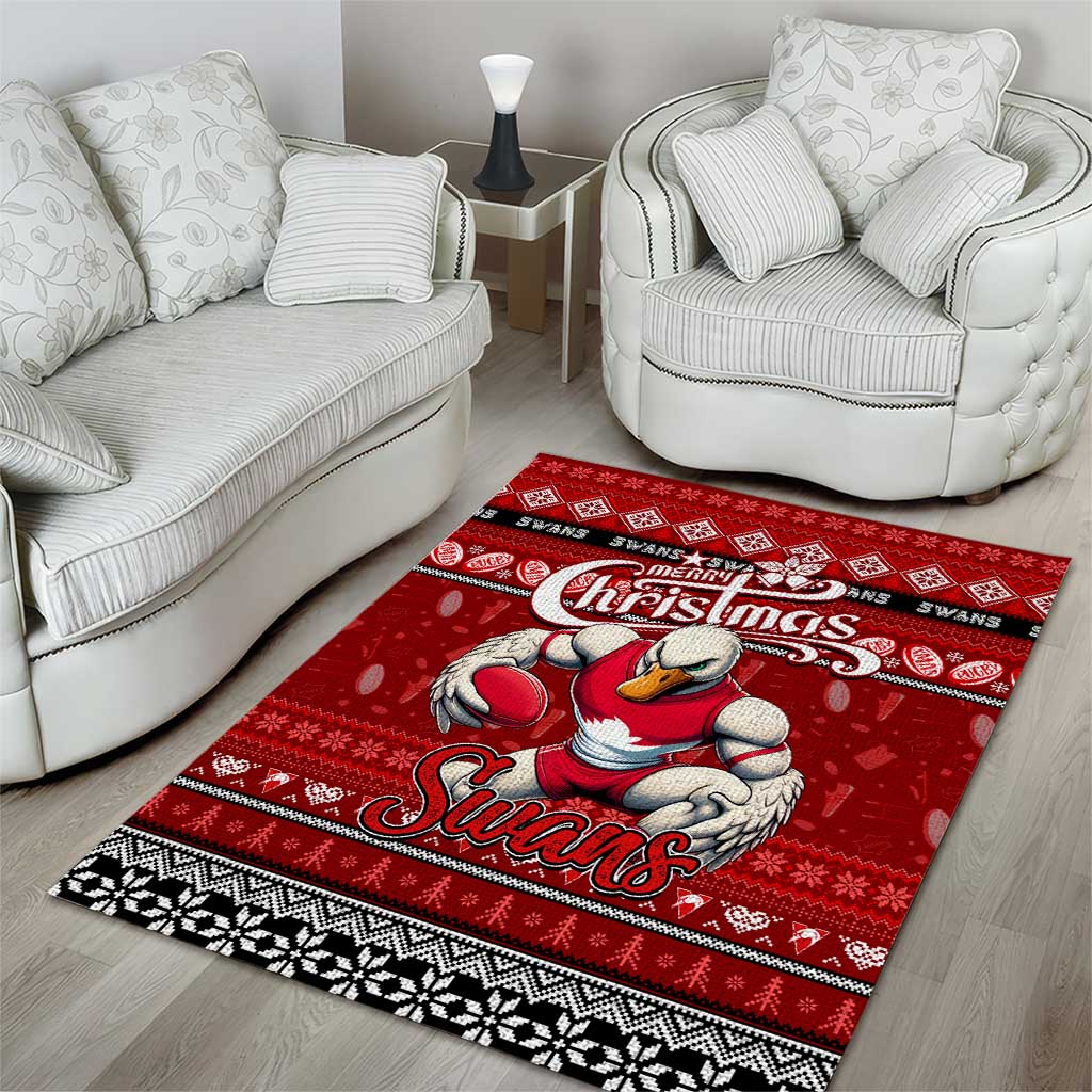 Swans Football Xmas Area Rug Australia AFL Mascot - Vibe Hoodie Shop