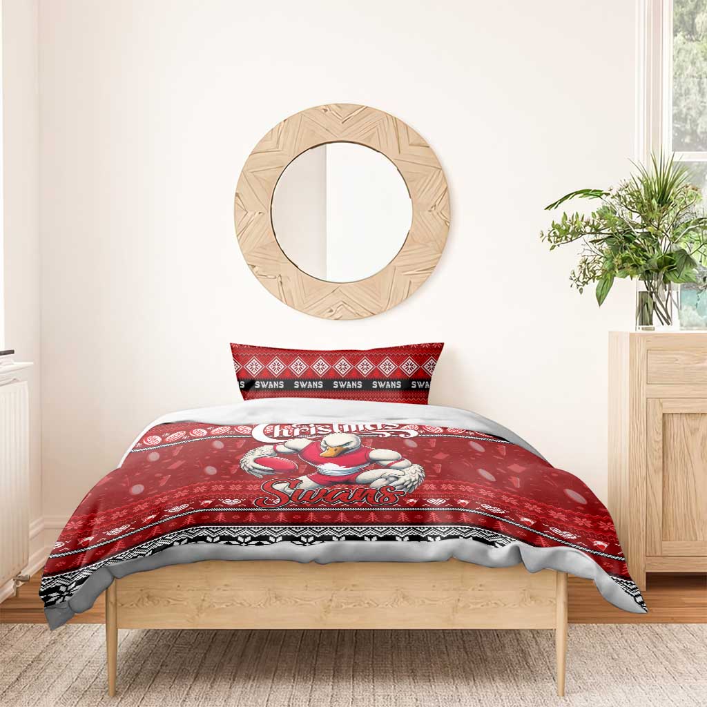 Swans Football Xmas Bedding Set Australia AFL Mascot - Vibe Hoodie Shop