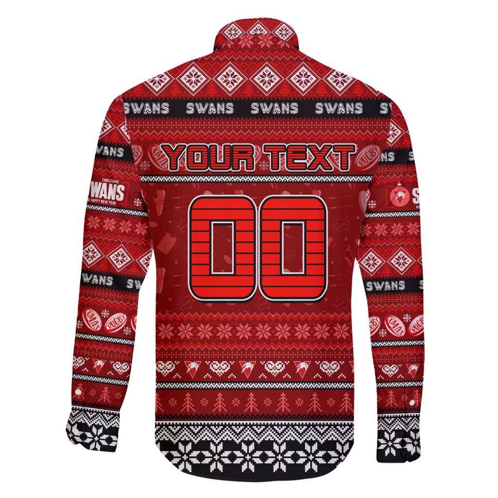 Personalized Swans Rugby Xmas Family Matching Off Shoulder Maxi Dress and Hawaiian Shirt Australia AFL Mascot