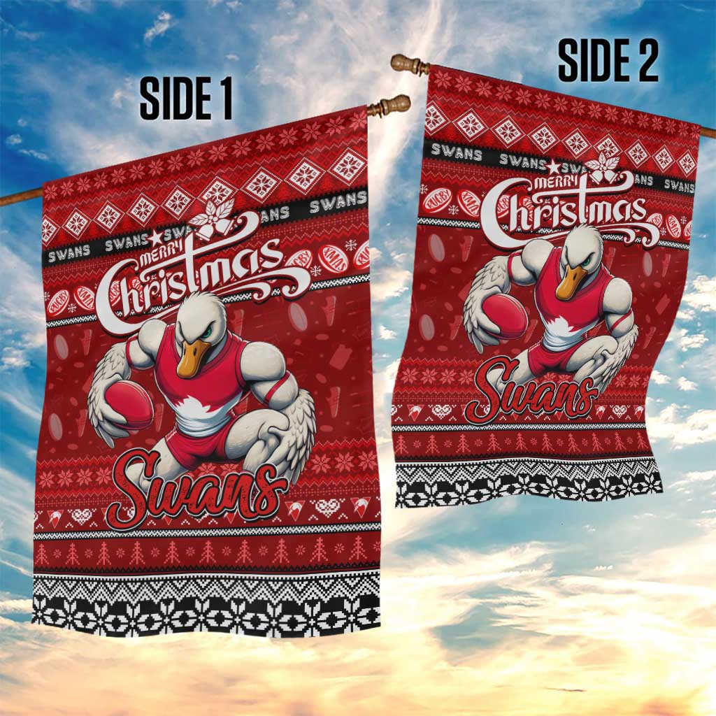 Swans Football Xmas Garden Flag Australia AFL Mascot - Vibe Hoodie Shop