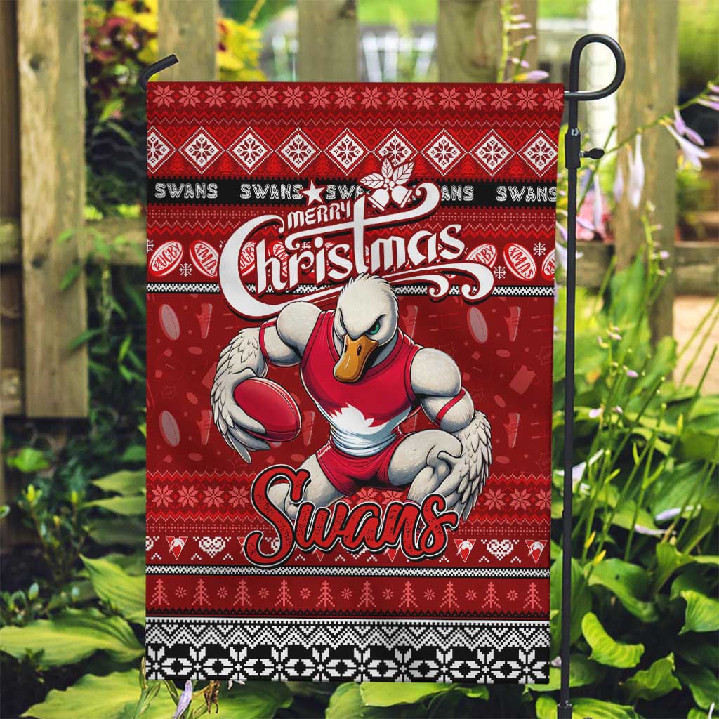 Swans Football Xmas Garden Flag Australia AFL Mascot - Vibe Hoodie Shop
