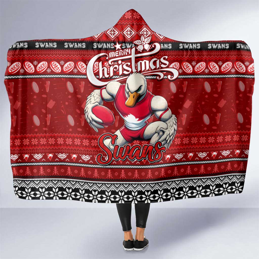 Swans Football Xmas Hooded Blanket Australia AFL Mascot