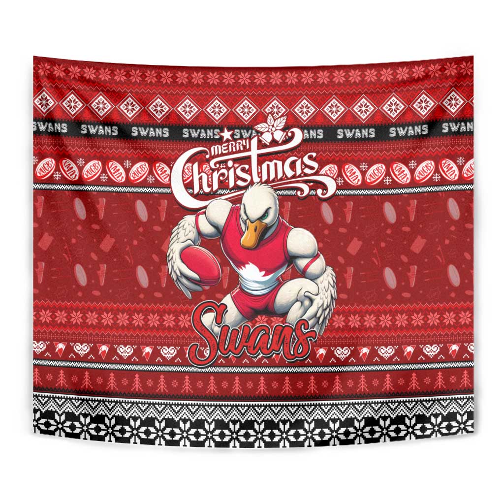 Swans Football Xmas Tapestry Australia AFL Mascot - Vibe Hoodie Shop