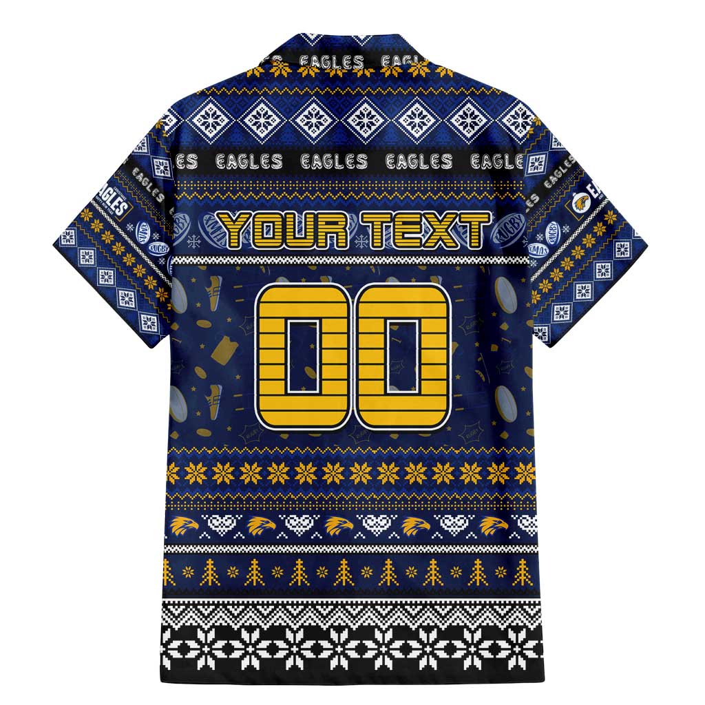 Personalized Eagles Rugby Xmas Family Matching Mermaid Dress and Hawaiian Shirt Australia AFL Mascot