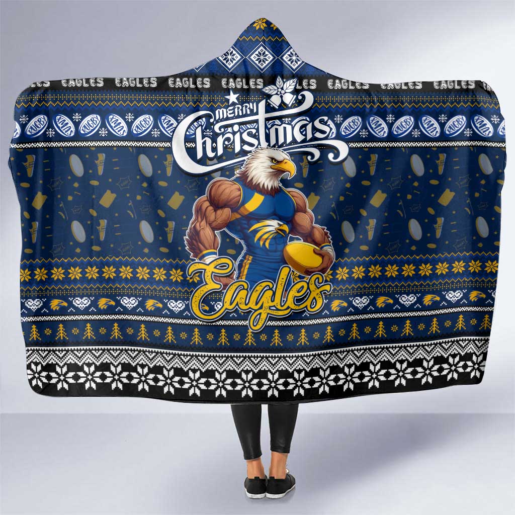 Eagles Football Xmas Hooded Blanket Australia AFL Mascot