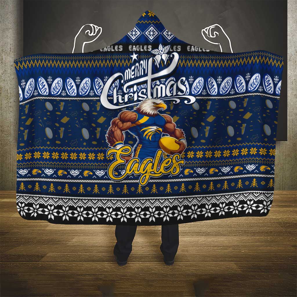 Eagles Football Xmas Hooded Blanket Australia AFL Mascot