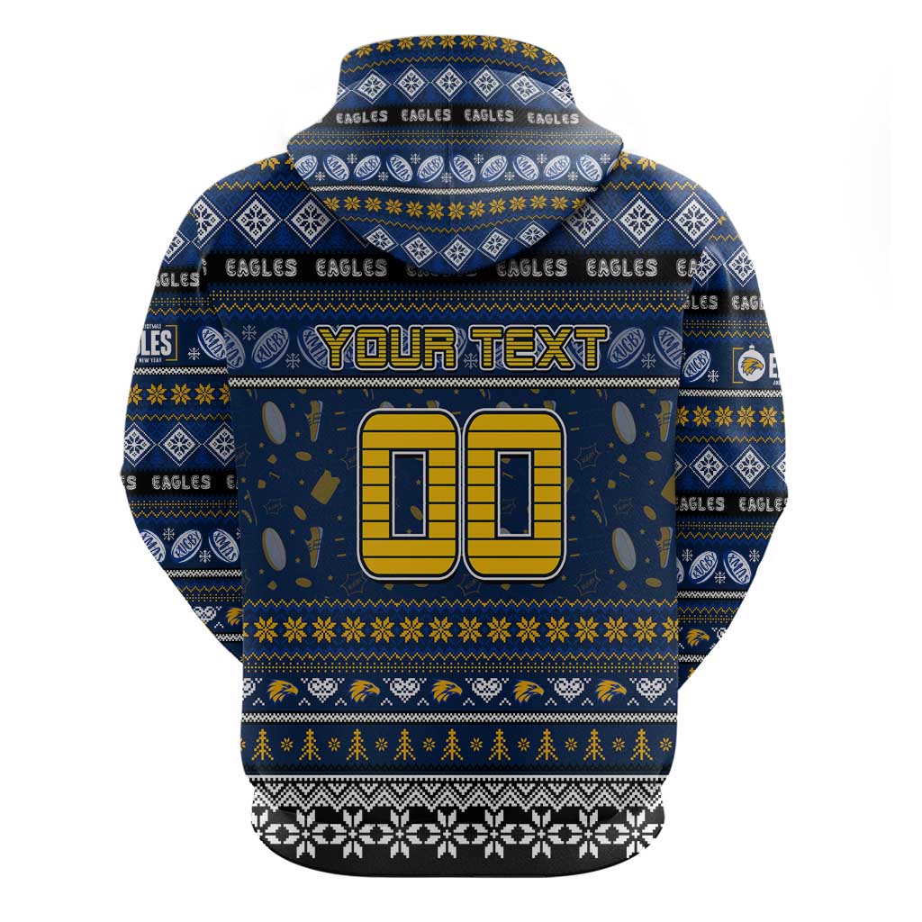 Personalized Eagles Football Xmas Hoodie Australia AFL Mascot - Vibe Hoodie Shop