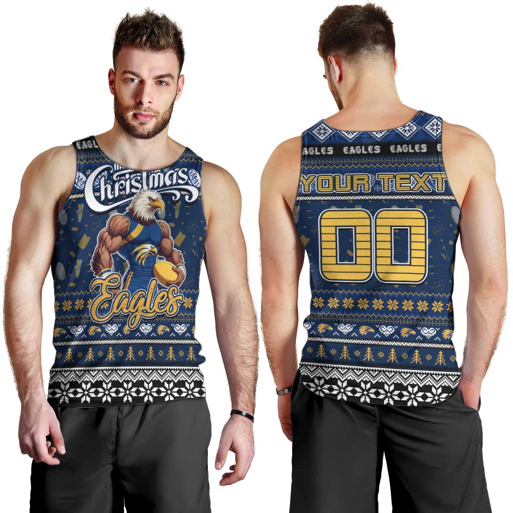 Personalized Eagles Football Xmas Men Tank Top Australia AFL Mascot - Vibe Hoodie Shop