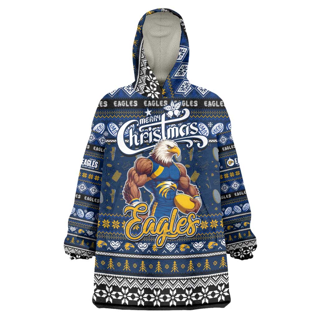 Personalized Eagles Football Xmas Wearable Blanket Hoodie Australia AFL Mascot - Vibe Hoodie Shop