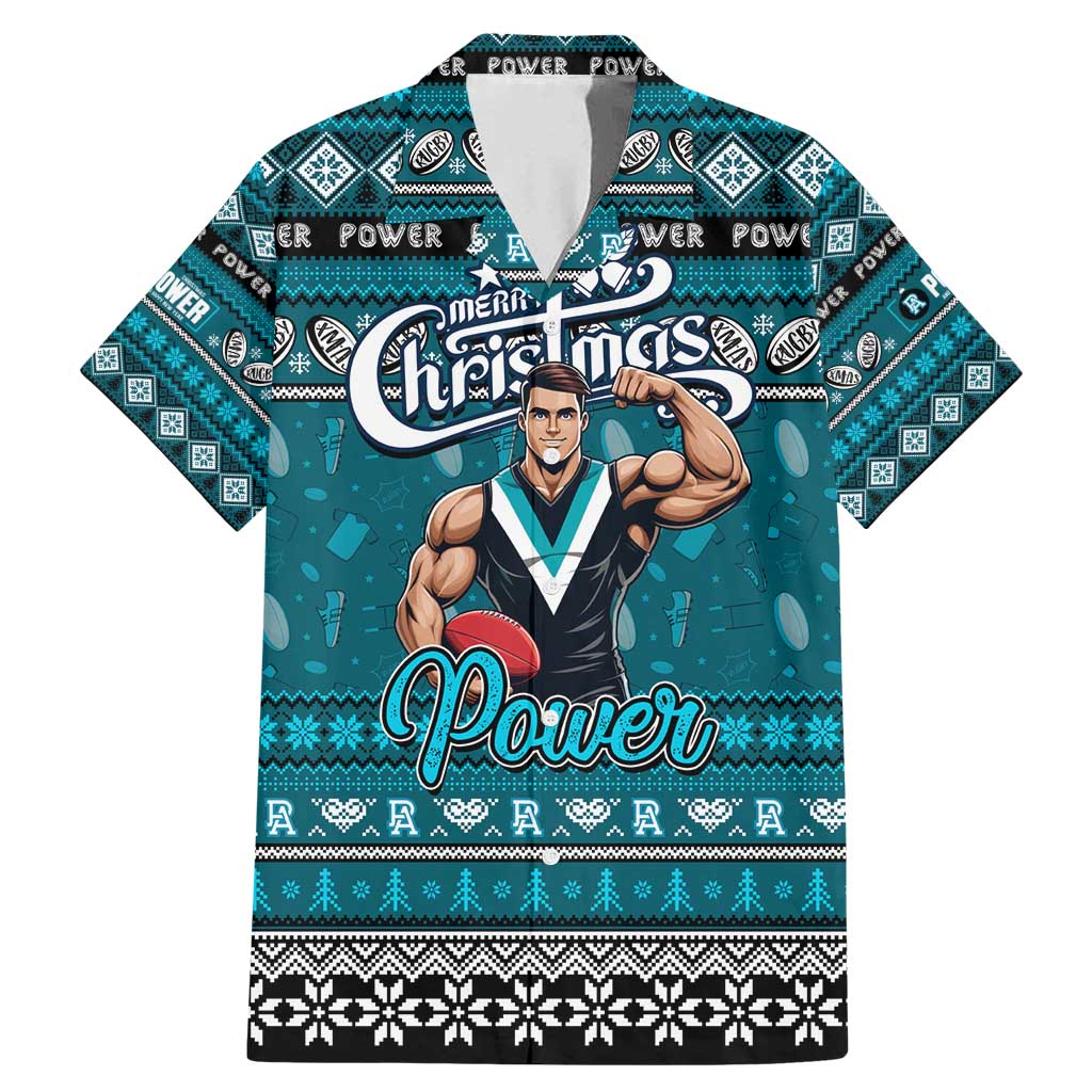Personalized Power Rugby Xmas Family Matching Mermaid Dress and Hawaiian Shirt Australia AFL Mascot