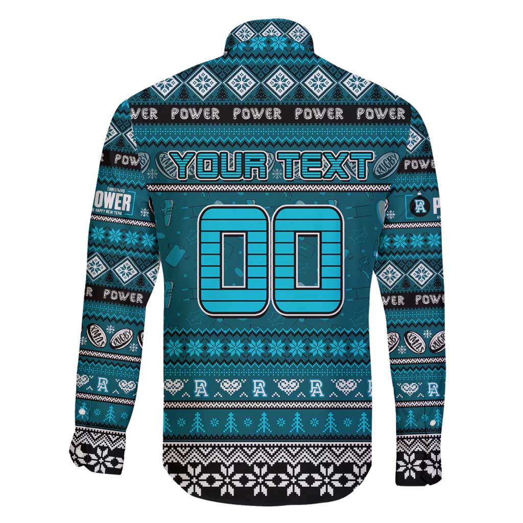 Personalized Power Rugby Xmas Family Matching Off Shoulder Maxi Dress and Hawaiian Shirt Australia AFL Mascot