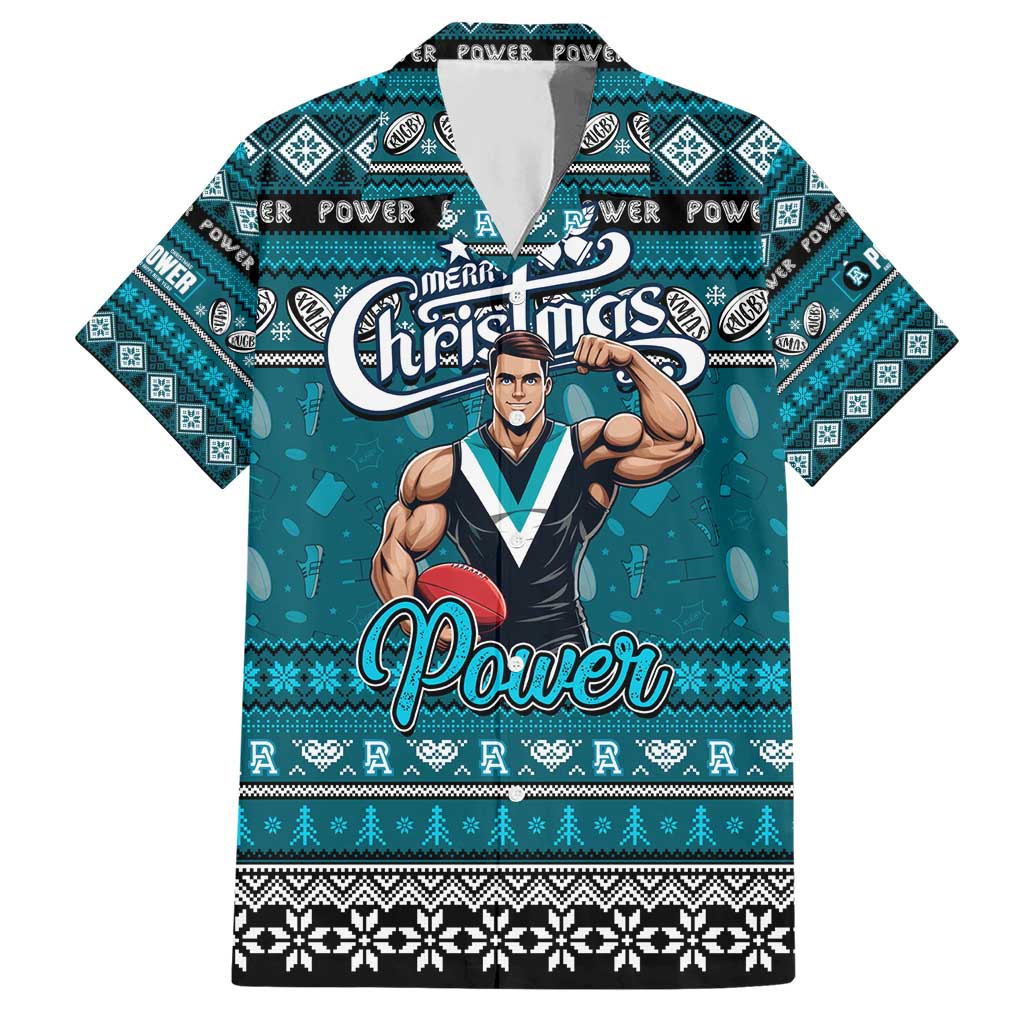 Personalized Power Football Xmas Hawaiian Shirt Australia AFL Mascot - Vibe Hoodie Shop