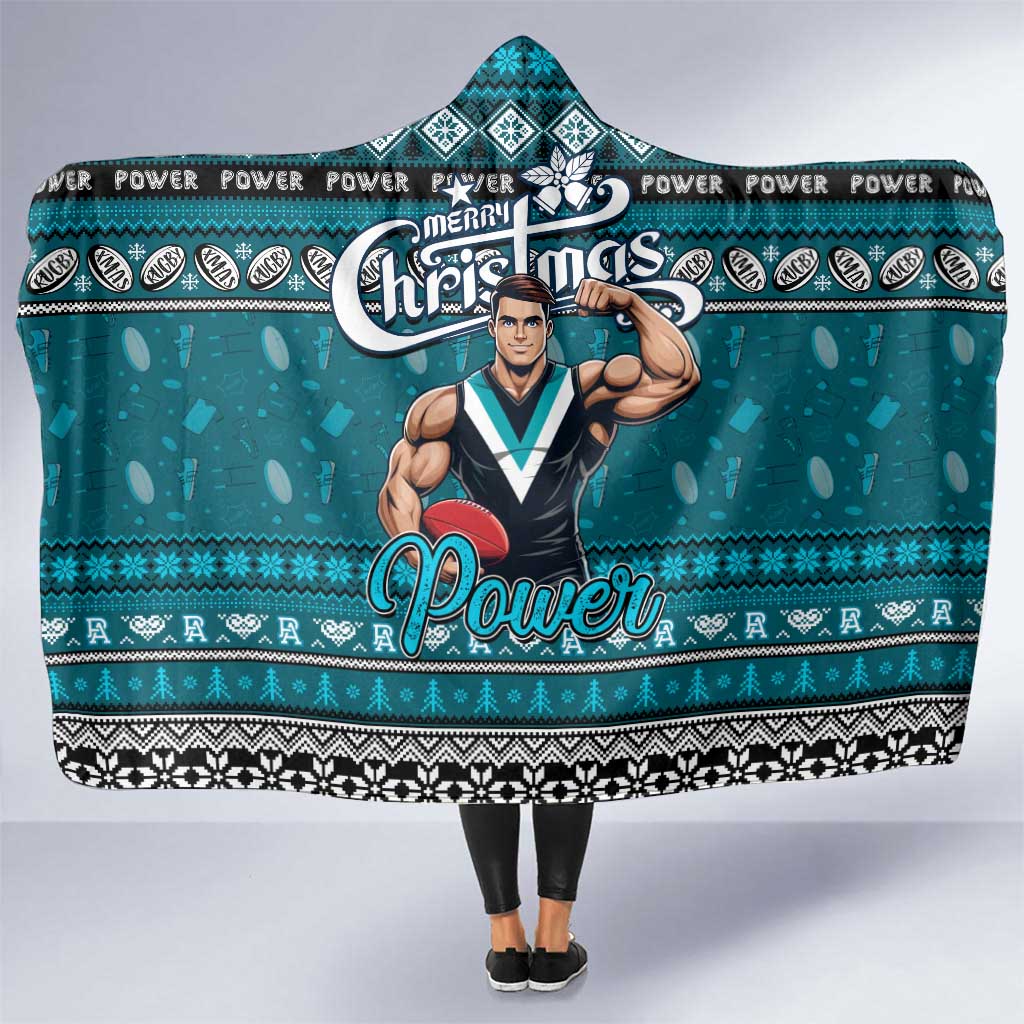 Power Football Xmas Hooded Blanket Australia AFL Mascot