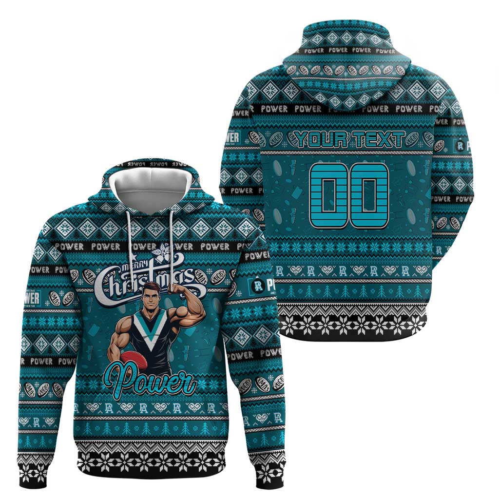 Personalized Power Football Xmas Hoodie Australia AFL Mascot - Vibe Hoodie Shop