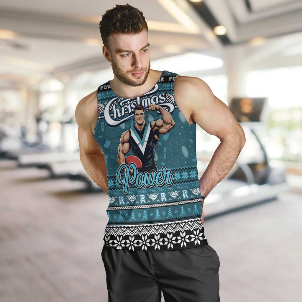 Personalized Power Football Xmas Men Tank Top Australia AFL Mascot - Vibe Hoodie Shop