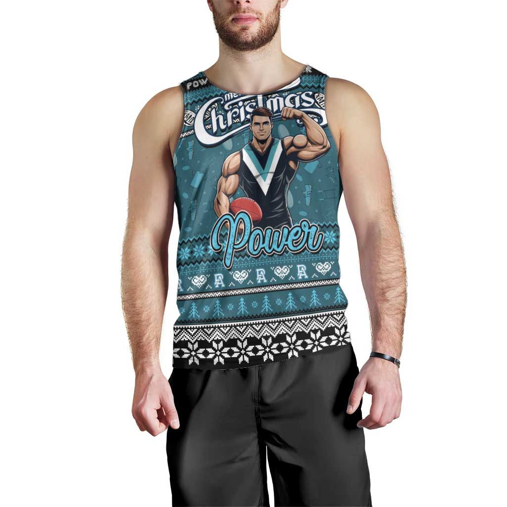 Personalized Power Football Xmas Men Tank Top Australia AFL Mascot - Vibe Hoodie Shop