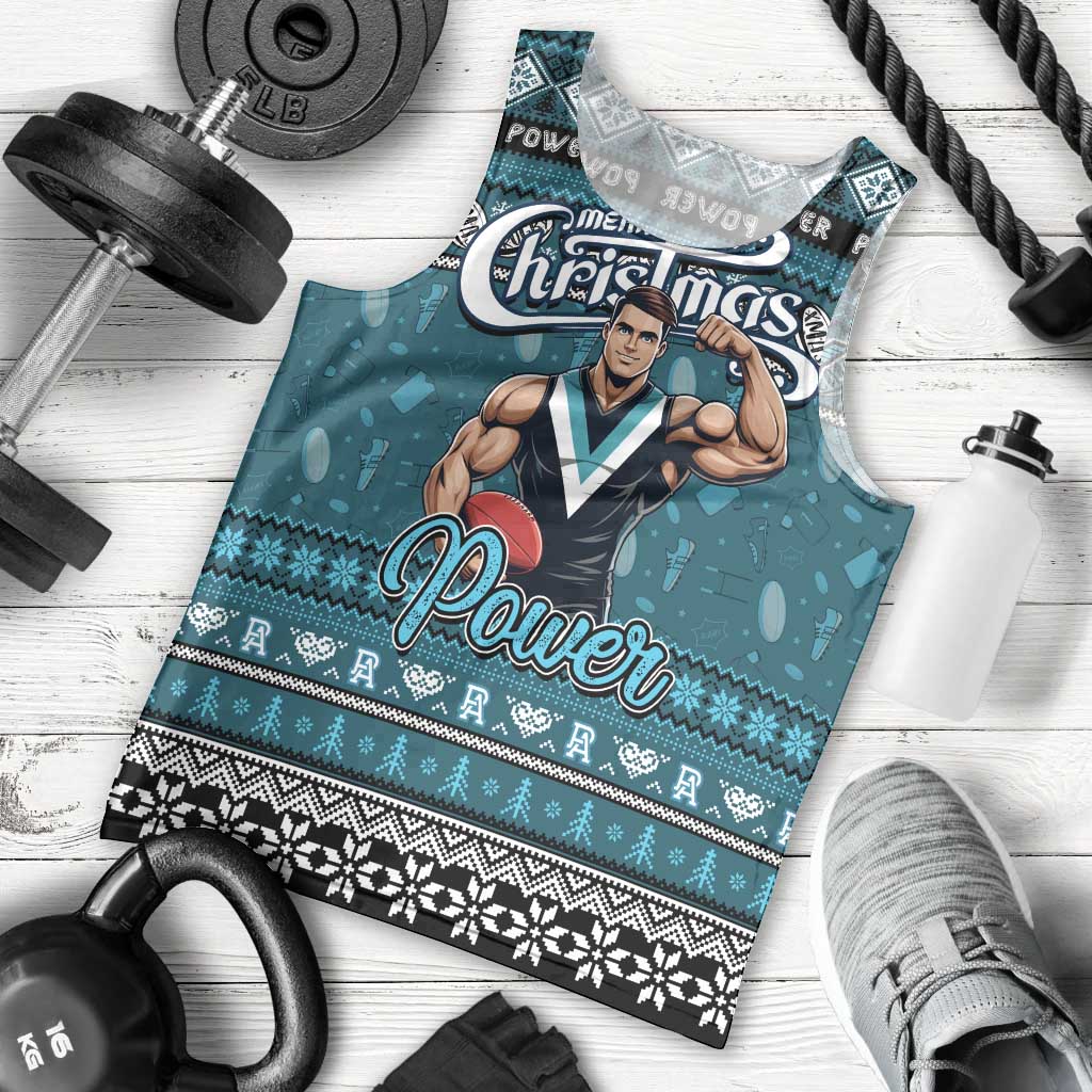 Personalized Power Football Xmas Men Tank Top Australia AFL Mascot - Vibe Hoodie Shop