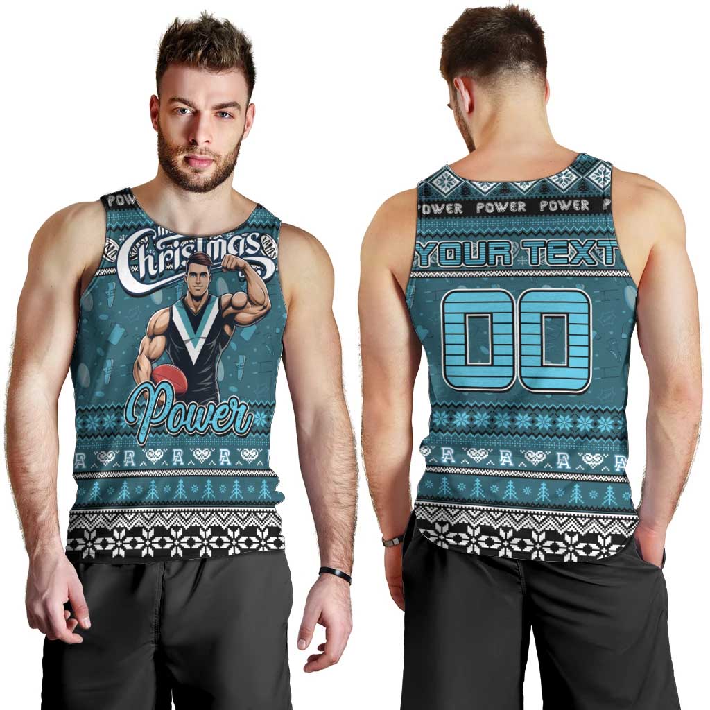 Personalized Power Football Xmas Men Tank Top Australia AFL Mascot - Vibe Hoodie Shop