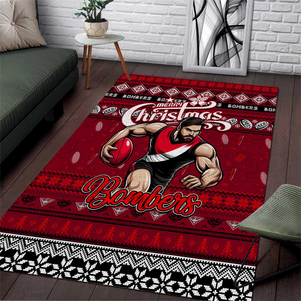 Bombers Football Xmas Area Rug Australia AFL Mascot - Vibe Hoodie Shop