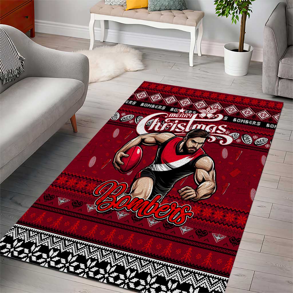 Bombers Football Xmas Area Rug Australia AFL Mascot - Vibe Hoodie Shop