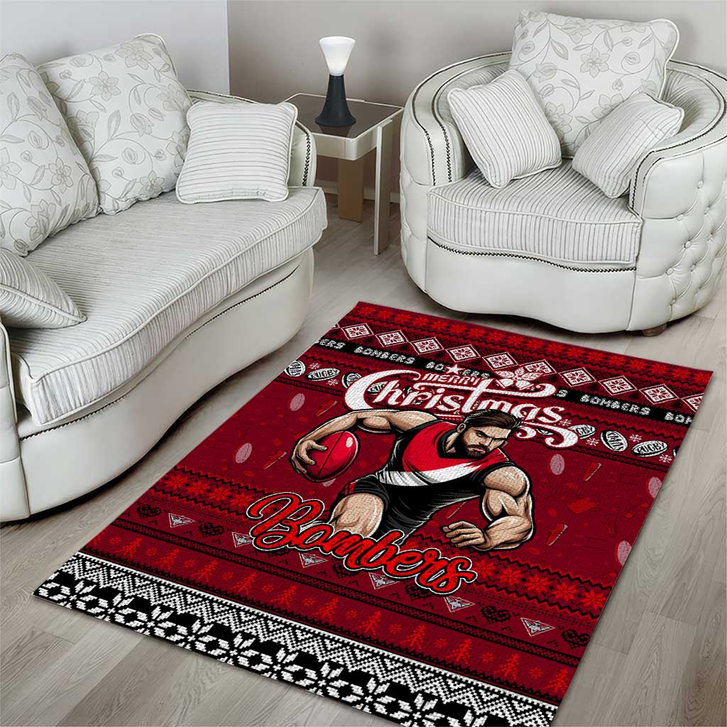 Bombers Football Xmas Area Rug Australia AFL Mascot - Vibe Hoodie Shop