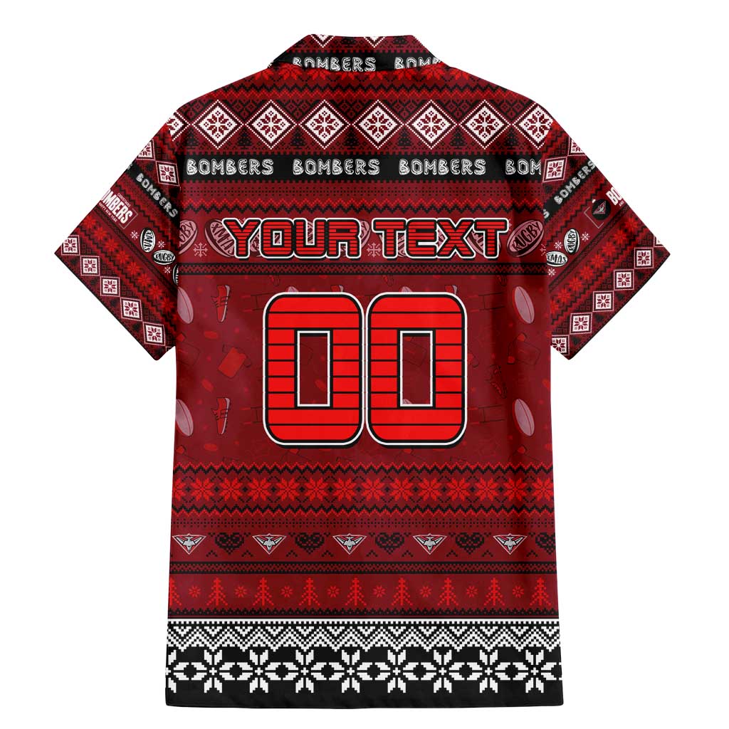 Personalized Bombers Rugby Xmas Family Matching Mermaid Dress and Hawaiian Shirt Australia AFL Mascot